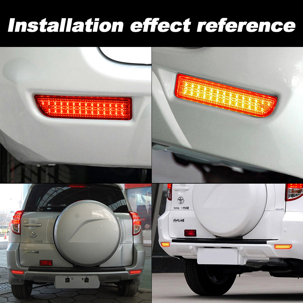 Red Lens 39-SMD LED Rear Bumper Reflector Tail Brake Light For 2008-2014 Scion xD/2006-2012 Toyota RAV4