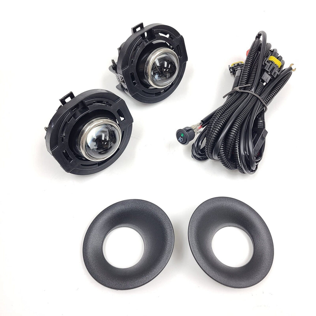 Clear Lens Halogen Fog Lights Kit For 2015-2023 Dodge Challenger Switch Bezel Wires Assembly 55W  4300K  H8 / H11 OEM# 5182021AB,68259663AA, 68259662AA ,CH2594105,CH1038177, CH1039177