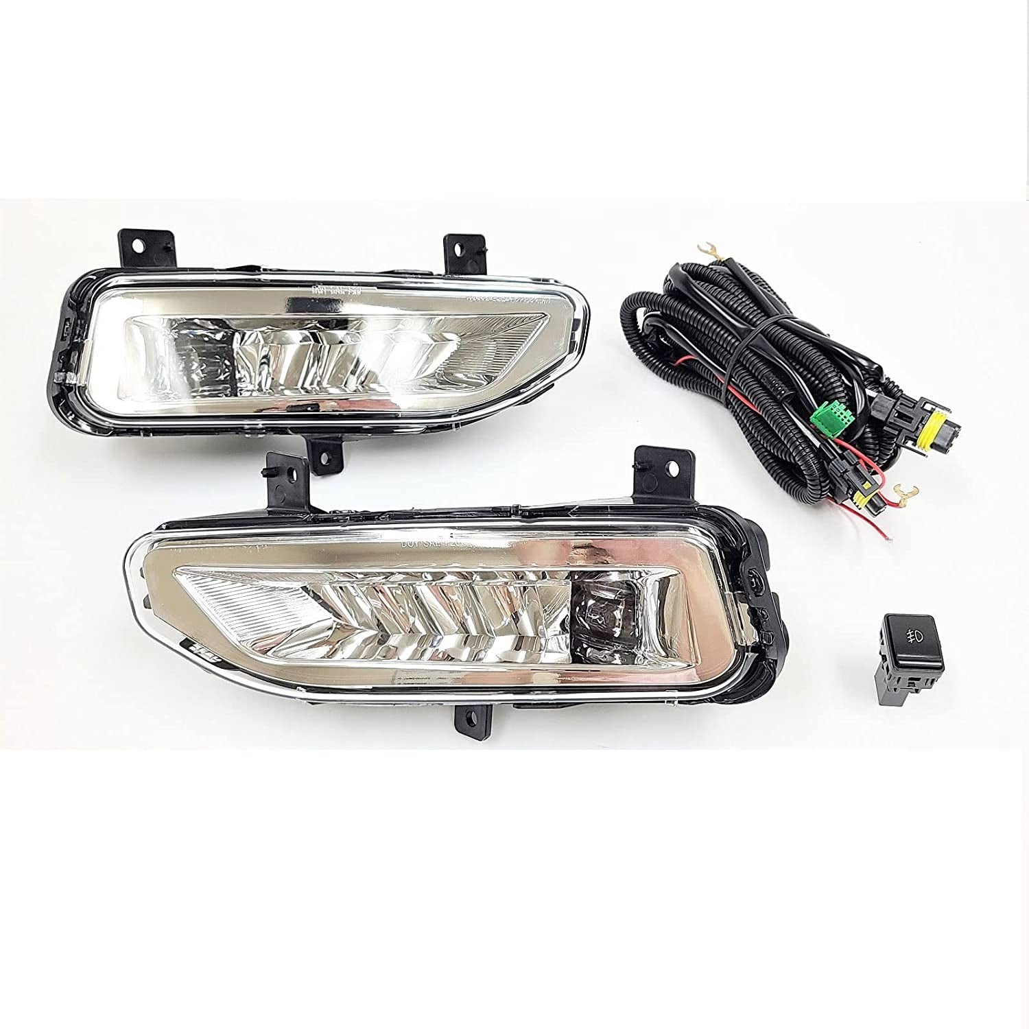 Clear Lens LED Fog Lights Kit For 2020 2021 Nissan Rogue Sport  with Wires Switch Relay 6000K White OEM#261558995A, 261508995A,NI2592139, NI2593139