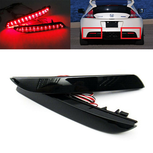 2X SMOKE LENS LED REAR BUMPER REFLECTOR BRAKE LIGHTS FOR  ACURA TSX WAGON HONDA CR-Z ZF1 CR-V INSIGHT HYBRID