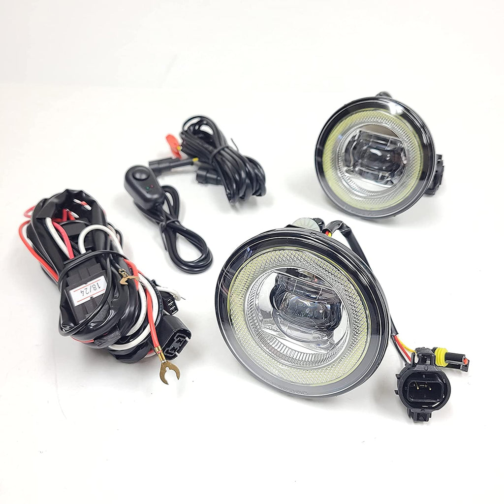 Clear Lens LED Fog Driving Lights Kit Halo For 2007-2014 Chevy Suburban Tahoe with Wires Switch