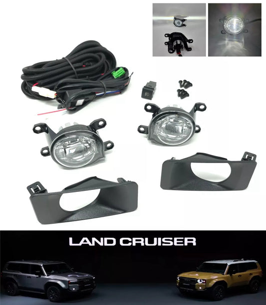 LED Fog Driving Lights Kit For 2024-2025 Toyota Land Cruiser LC250 with Bezels Switch Wire Harness Switch Relay