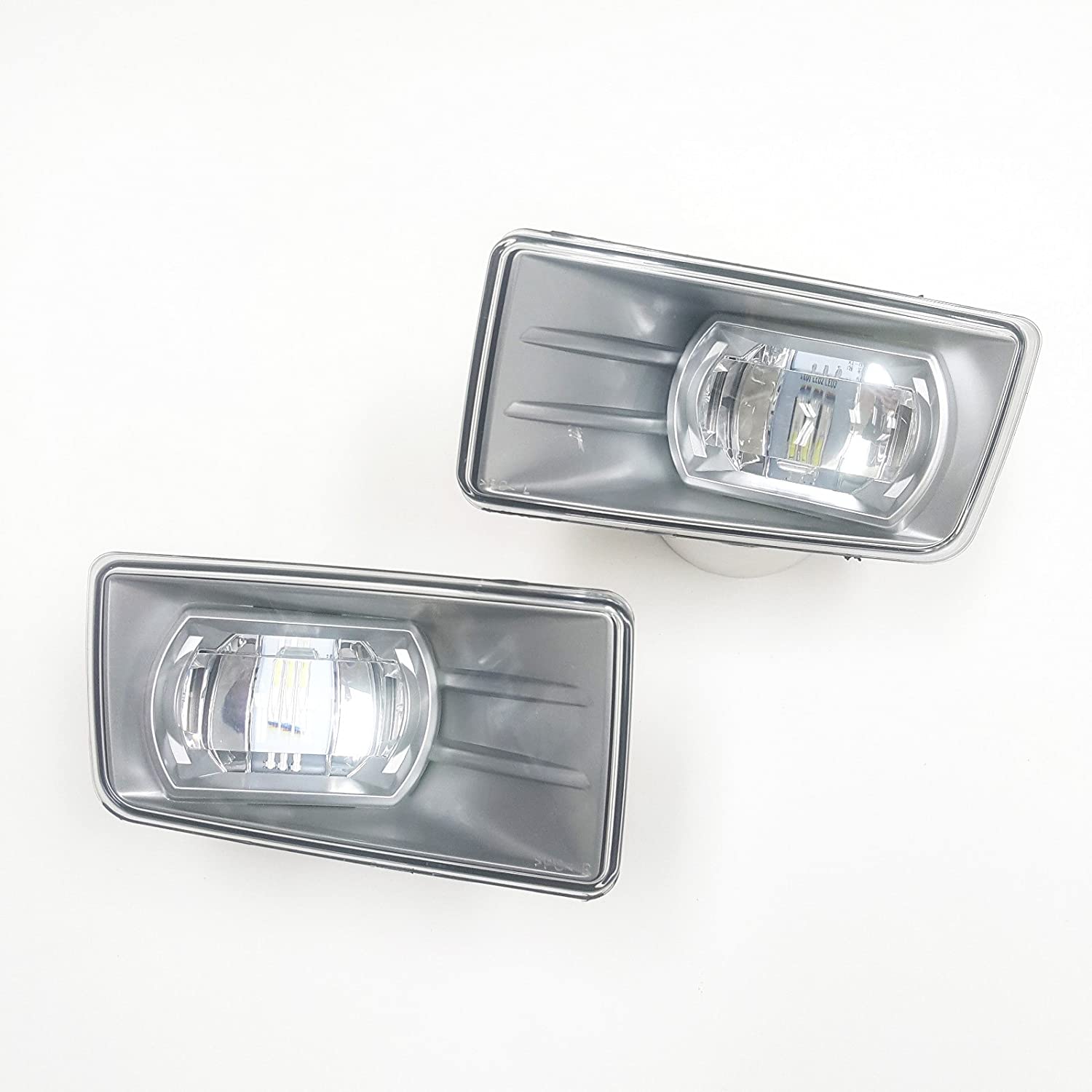 Built-in LED For 2007-2014 Chevrolet Tahoe with Off Road Package Model Only Front Bumper Clear Fog Driving Lights Set OEM# 22872763 / 22872762 /GM2593160 / GM2592160