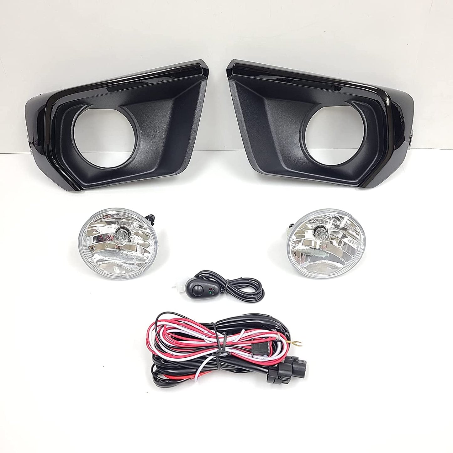 Clear Lens Fog Lights Kit For 2021-2022 Chevy Colorado with Bezel Switch Wire Bulbs OEM# 15839896,GM2590104,84750570 / 84750569 ,GM1039271 GM1038271