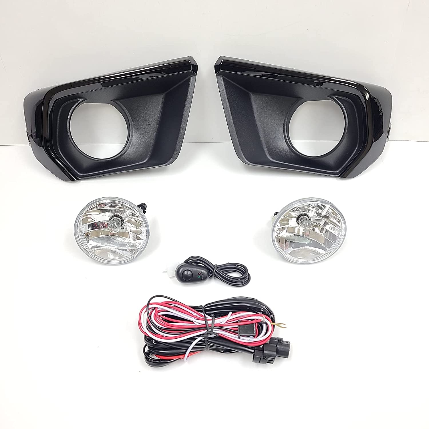Clear Lens Fog Lights Kit For 2021-2022 Chevy Colorado with Bezel Switch Wire Bulbs OEM# 15839896,GM2590104,84750570 / 84750569 ,GM1039271 GM1038271