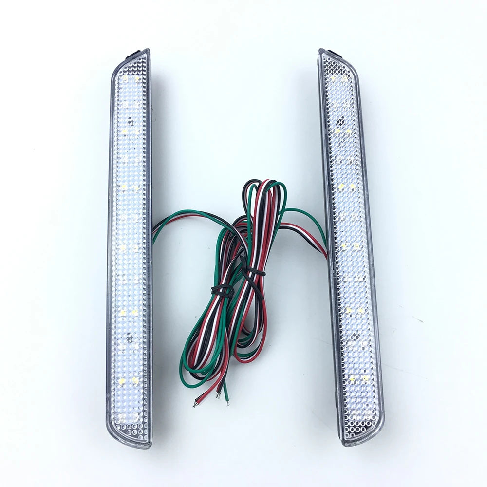 2x Clear Lens LED Bumper Reflector Brake Light For 2004-2009 Mazda 3 Mazdaspeed3 OEM#BN8R515L0B, BN8R515M0B,MA1185100, MA1184100