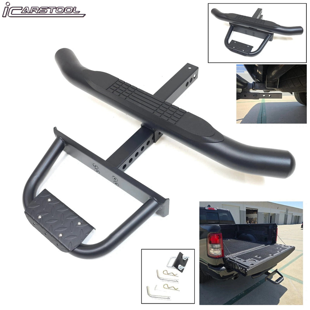For 2" Receiver Heavy Duty Steel Tow Hitch Drop Step Bar Black Extend Extendable