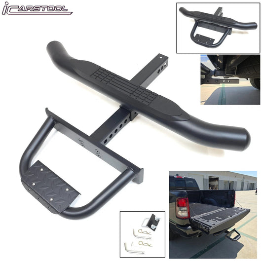 For 2" Receiver Heavy Duty Steel Tow Hitch Drop Step Bar Black Extend Extendable