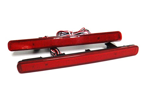 For 2009-2014 Acura TSX Red Lens 48-LED Rear Bumper Reflector Brake Lights Lamps