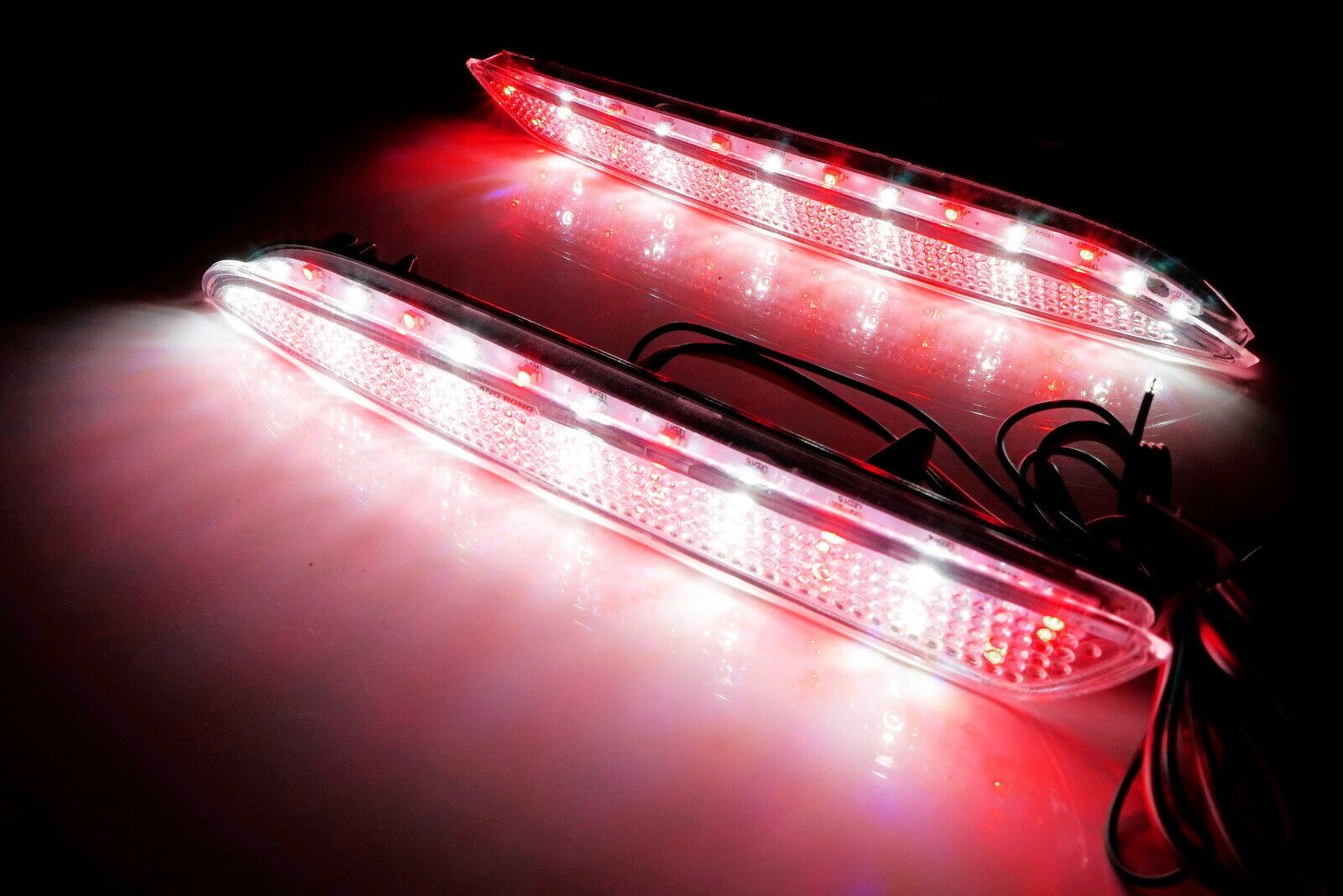 Clear Lens LED Bumper Reflectors For Honda CR-Z CR-V Insight taillight brake lights OEM#HO1185103, HO1184103, 33505SLJ013, 33555SLJ013, 13461865