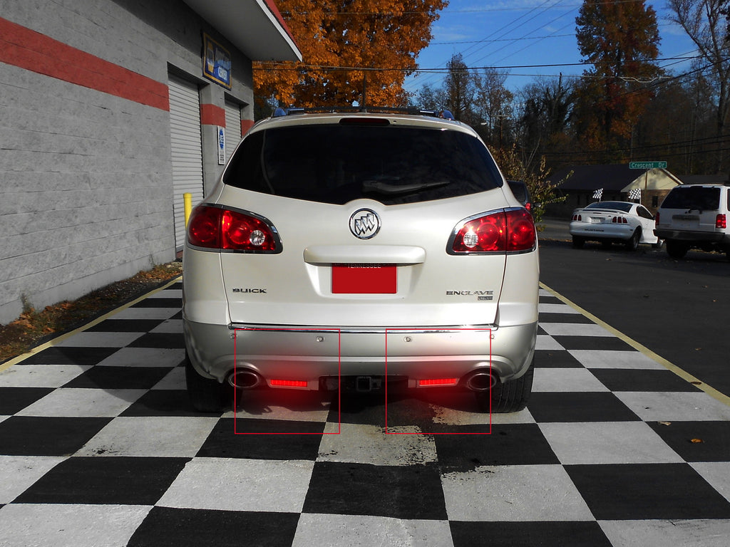 2x Red Lens LED Bumper Reflector Tail Brake Light For 2008-2012 Buick Enclave OEM#25805313, 16517435,GM2830101, 25805313