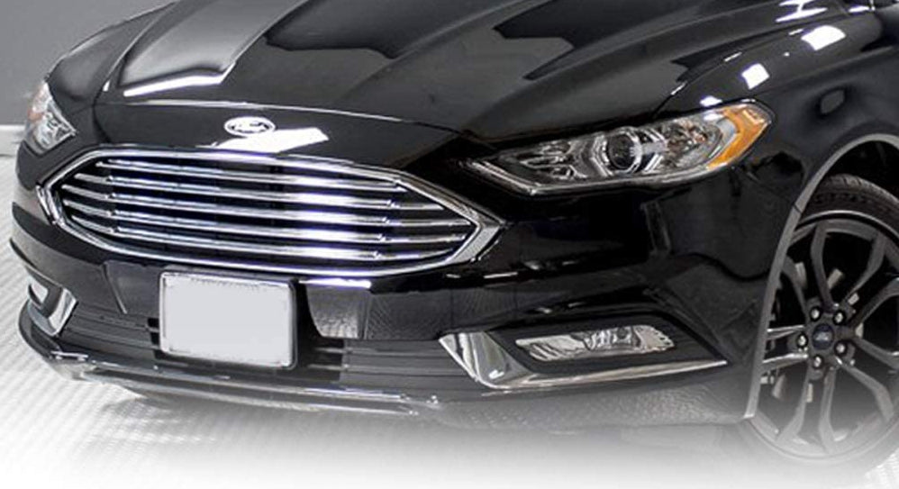Built-in LED Fog Lights  for 2017-2018 Ford Fusion (OE Style Clear Lens with Switch, Bezels, Wires) OE#F1EZ15266D / F1EZ15266G, HS7Z15200F / HS7Z15201F