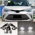Built-in LED Fog Lights  For 2020 2021 Toyota CHR C-HR (OE Style Clear Lens with Bezels, Bracket, Switch, Wires)