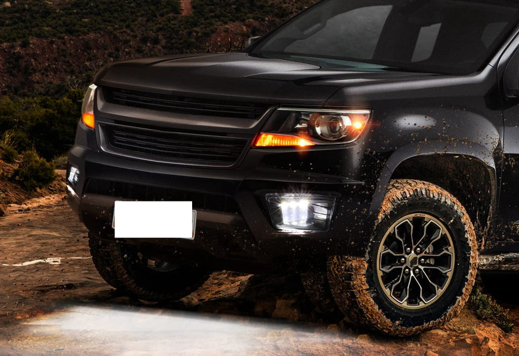 Built-in LED For 2007-2014 Chevrolet Tahoe with Off Road Package Model Only Front Bumper Clear Fog Driving Lights Set OEM# 22872763 / 22872762 /GM2593160 / GM2592160