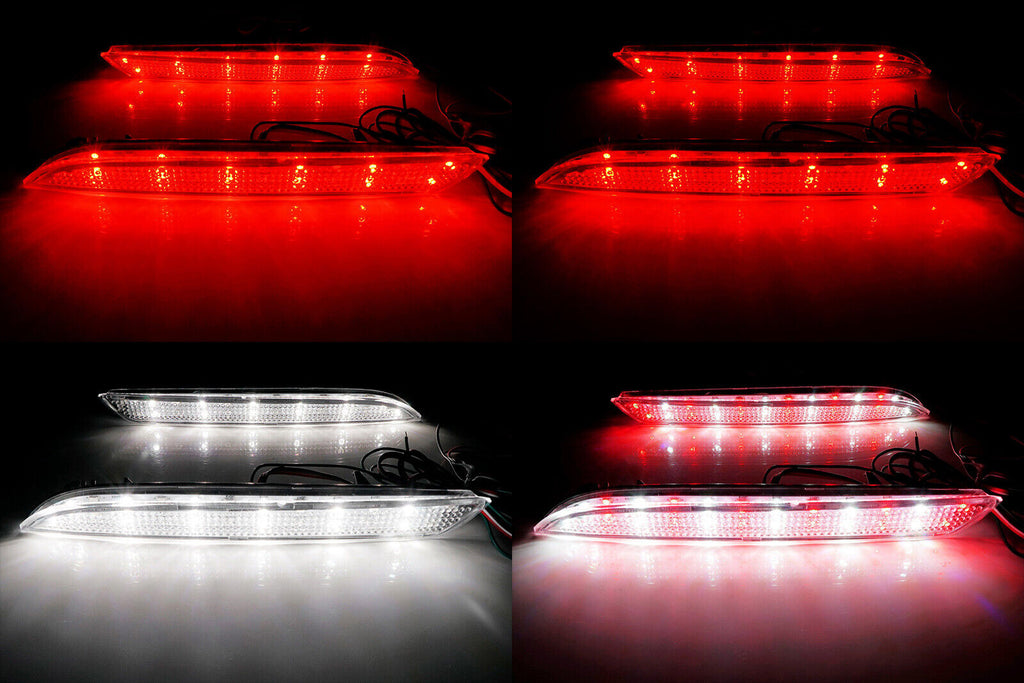 Clear Lens LED Bumper Reflectors For Honda CR-Z CR-V Insight taillight brake lights OEM#HO1185103, HO1184103, 33505SLJ013, 33555SLJ013, 13461865