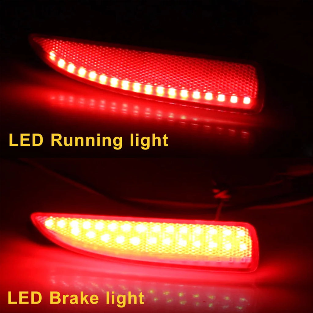 2x Red Lens Bumper Reflector LED Tail Stop Brake Light For Mazda 5 6 Mazda 3 4DR OEM#D350-51-5L0C, D350-51-5L0E; D350-51-5M0C, D350-51-5M0E