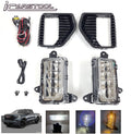 Clear Lens LED Fog Lights Kit For 2019 2020 2021 GMC Sierra 1500 Base SLE Replacement Wires Bezel Switch Relay OEM# 84513246, 84513247 GM2592331, GM2593331