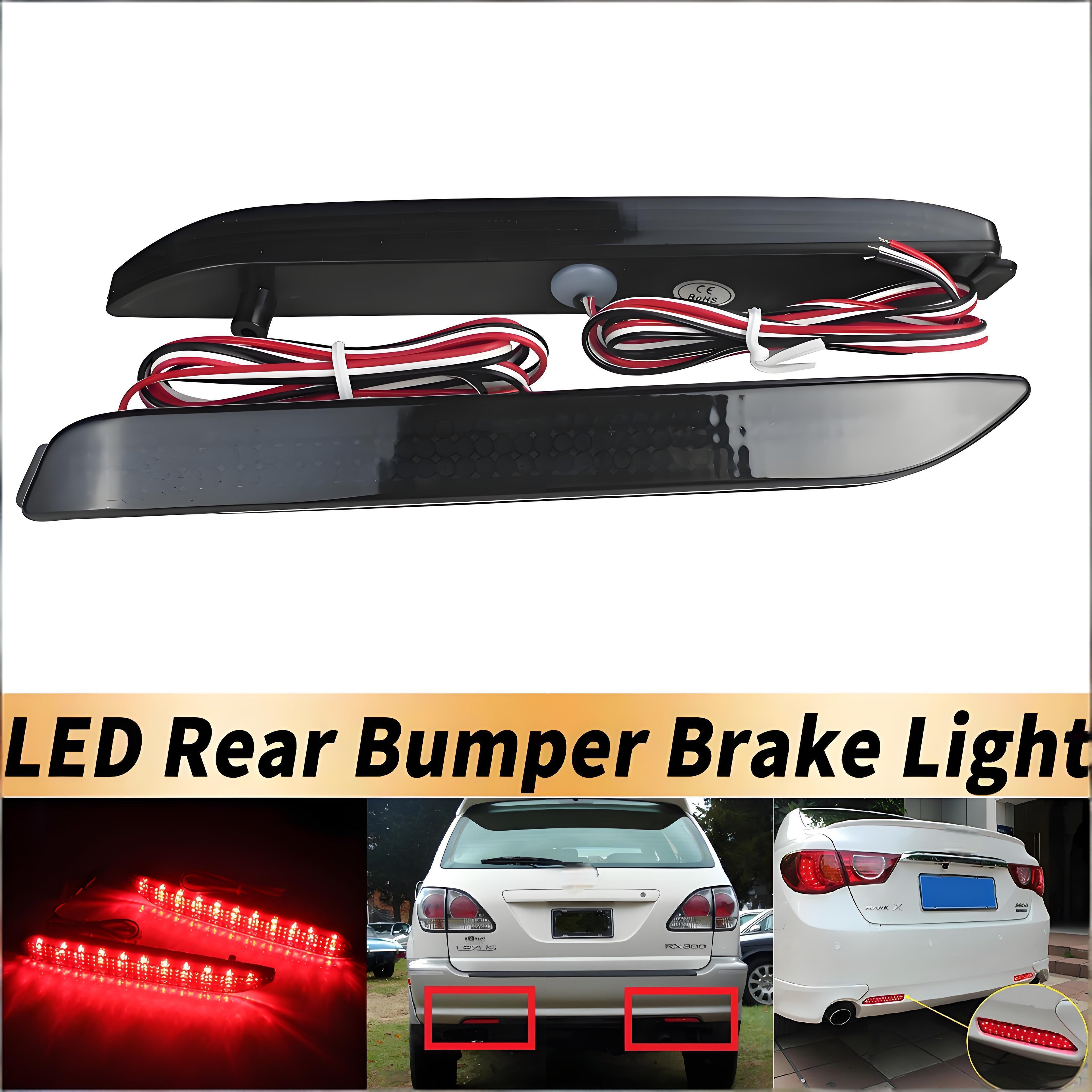 2x Smoked LENS Bumper Reflector LED Tail Brake Lights For 2009-2013 Toyota Matrix base L/Toyota Venza