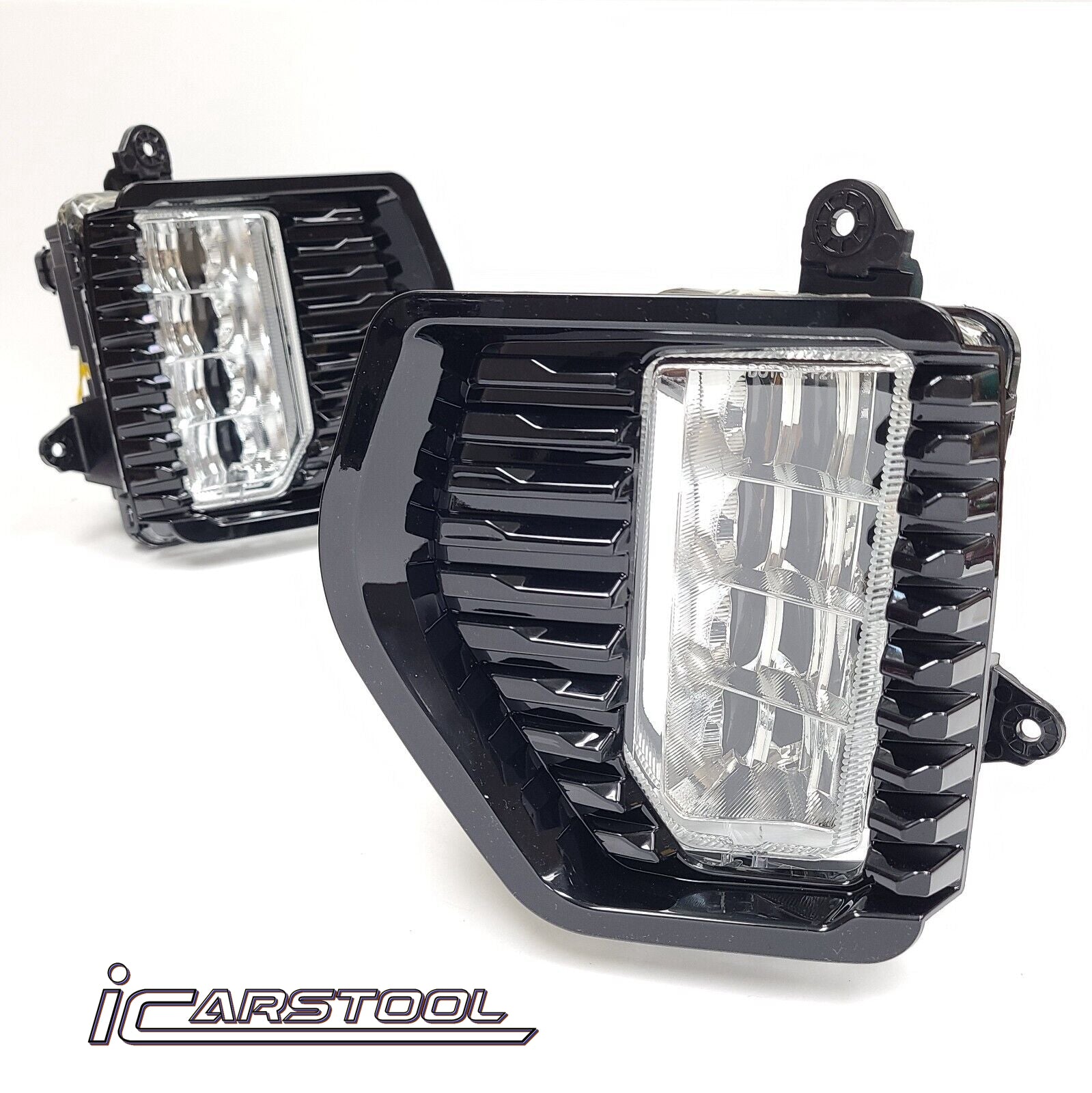 Clear Lens LED Fog Lights Kit For 2019 2020 2021 GMC Sierra 1500 Base SLE Replacement Wires Bezel Switch Relay OEM# 84513246, 84513247 GM2592331, GM2593331
