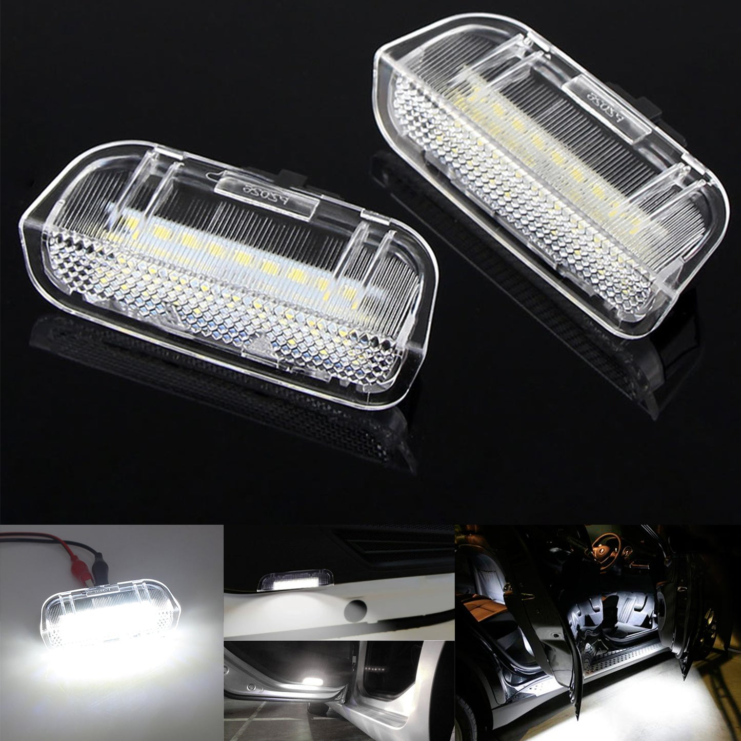 2x White 18-SMD LED Side Door Courtesy Lights For 2011-2018 Porsche Cayenne 92A