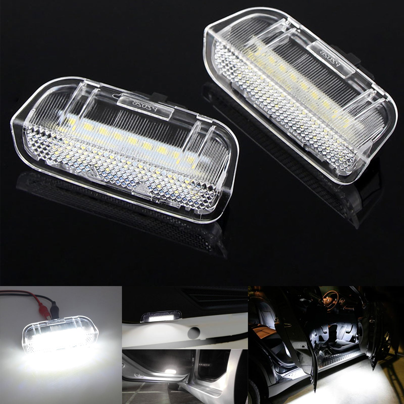 2x White 18-SMD LED Side Door Courtesy Lights For 2011-2018 Porsche Cayenne 92A