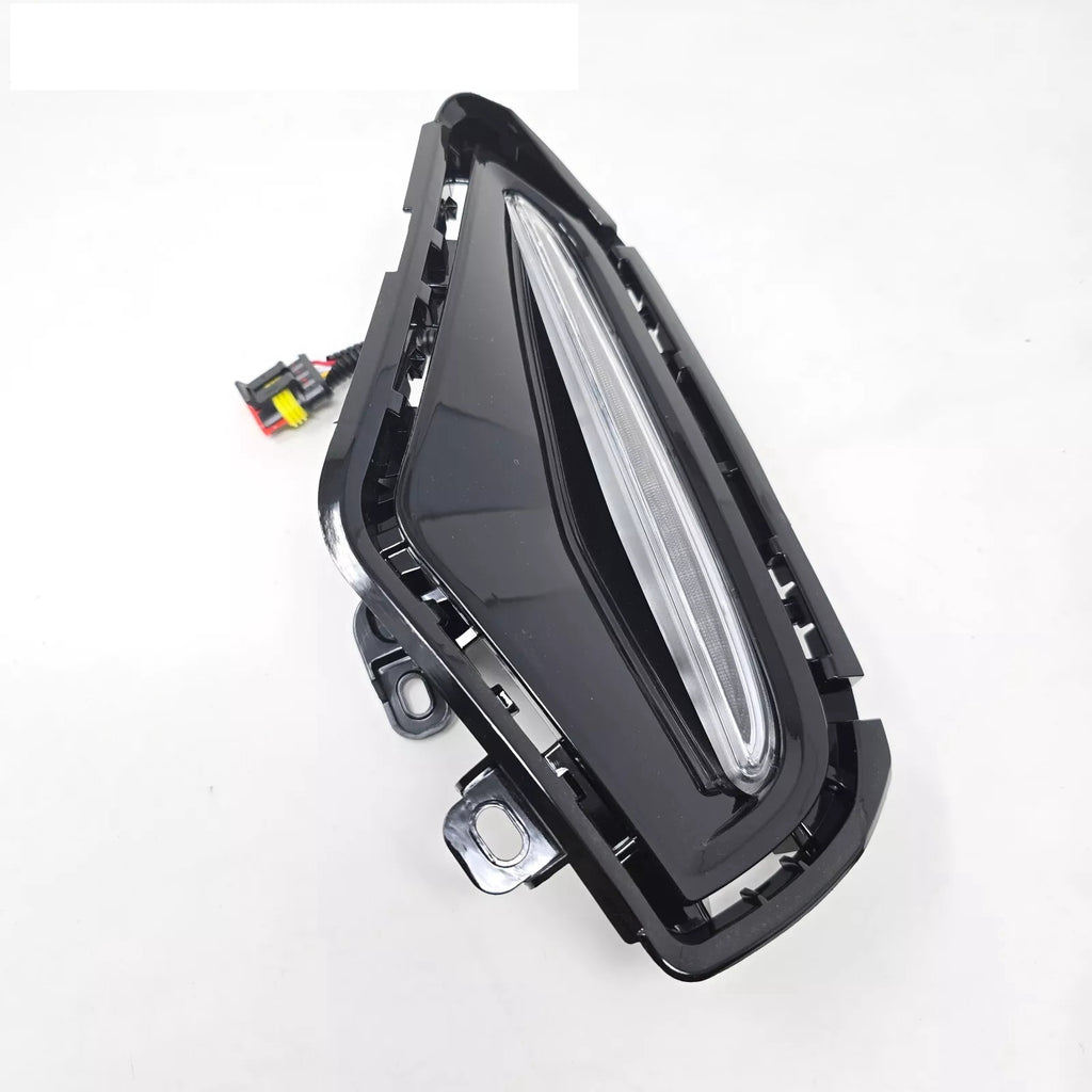 Dual Color LED DRL Signal Fog Light Kit For 2019-2025 Toyota Rav4 LE XLE Hybrid SE XSE with Bezel Wire & Daytime Running Light Amber Turn Signal Light