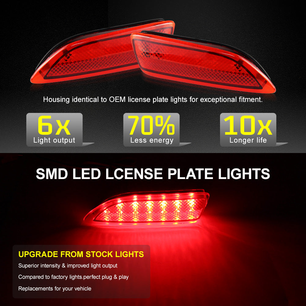 2x Red Len LED Bumper Brake Light Lamps For 2011 2012 2013 Toyota Corolla