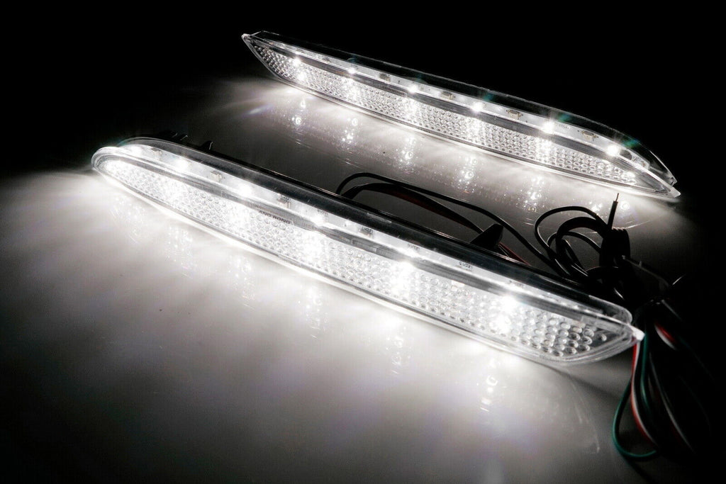 Clear Lens LED Bumper Reflectors For Honda CR-Z CR-V Insight taillight brake lights OEM#HO1185103, HO1184103, 33505SLJ013, 33555SLJ013, 13461865