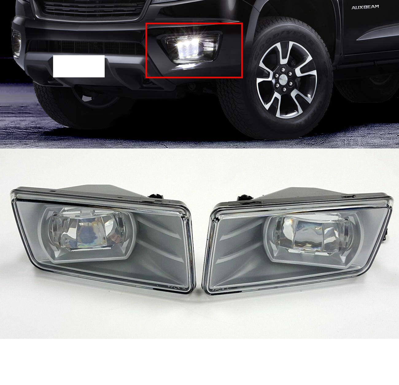 Built-in LED For 2007-2015 Chevrolet Silverado 1500  Front Bumper Clear Fog Driving Lights Set OEM# 22872763 / 22872762 /GM2593160 / GM2592160