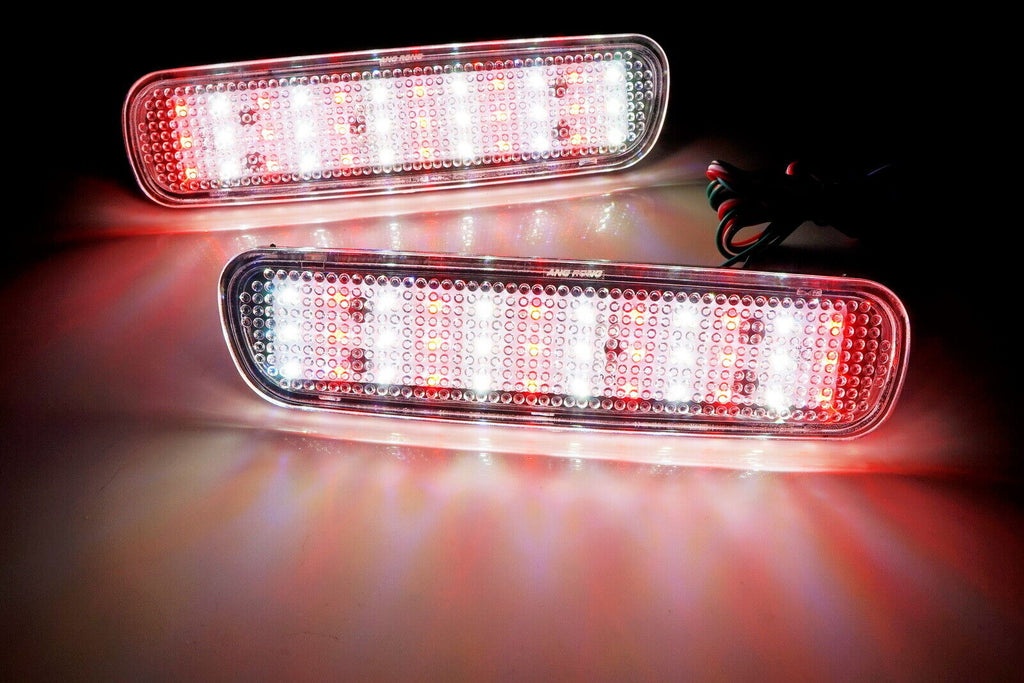 2x Clear Lens Bumper Reflector LED Tail Brake Light For Lexus LX470 Toyota Land Cruiser