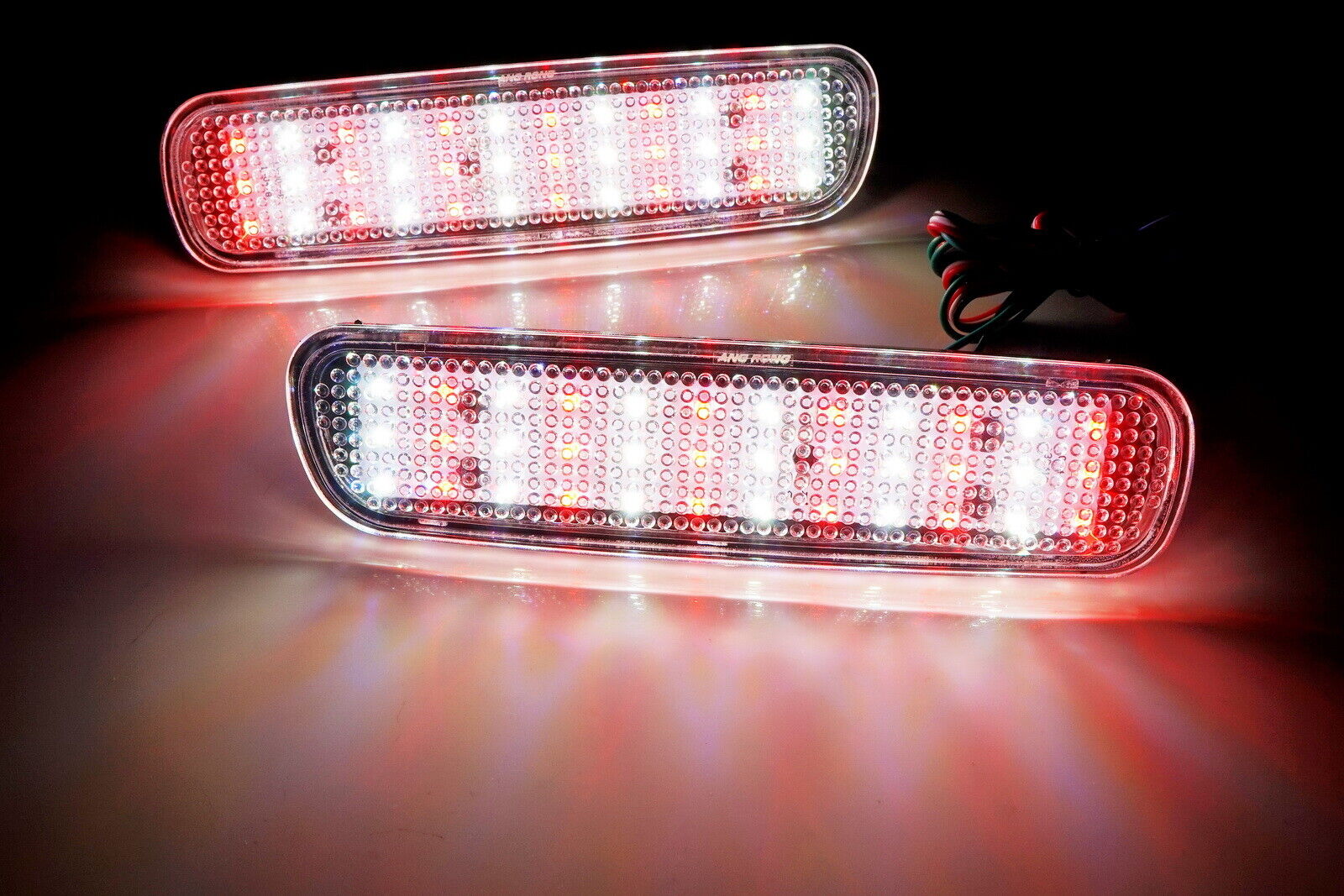 2x Clear Lens Bumper Reflector LED Tail Brake Light For Lexus LX470 Toyota Land Cruiser