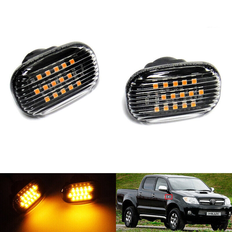 2x Clear Lens Amber LED Signal Side Marker Lights For 1993 - 1998 Toyota Supra/1994 - 2005 Toyota Celica/2000 - 2006 Toyota MR2 Spyder
