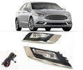 Built-in LED Fog Lights  for 2017-2018 Ford Fusion (OE Style Clear Lens with Switch, Bezels, Wires) OE#F1EZ15266D / F1EZ15266G, HS7Z15200F / HS7Z15201F
