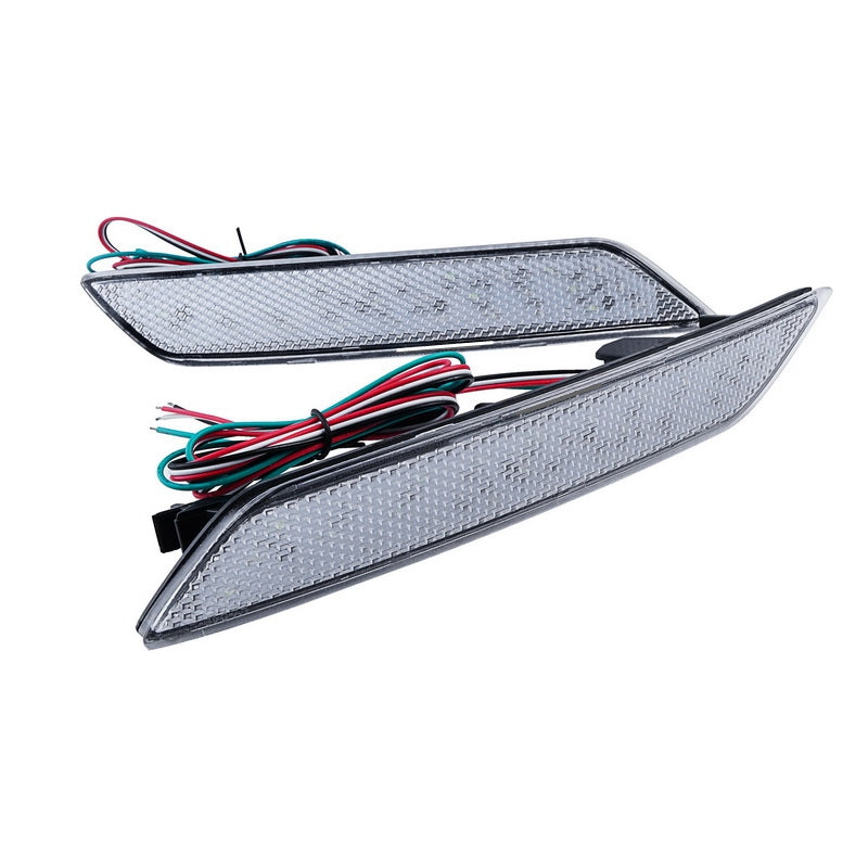 2x Clear Len LED Rear Bumper Reflector Brake Lights For 13-15 Honda Civic Sedan/4DR Only OEM#33505TR0A51, 33505-TR0-A51/33555-TR0-A51, 33555TR0A51