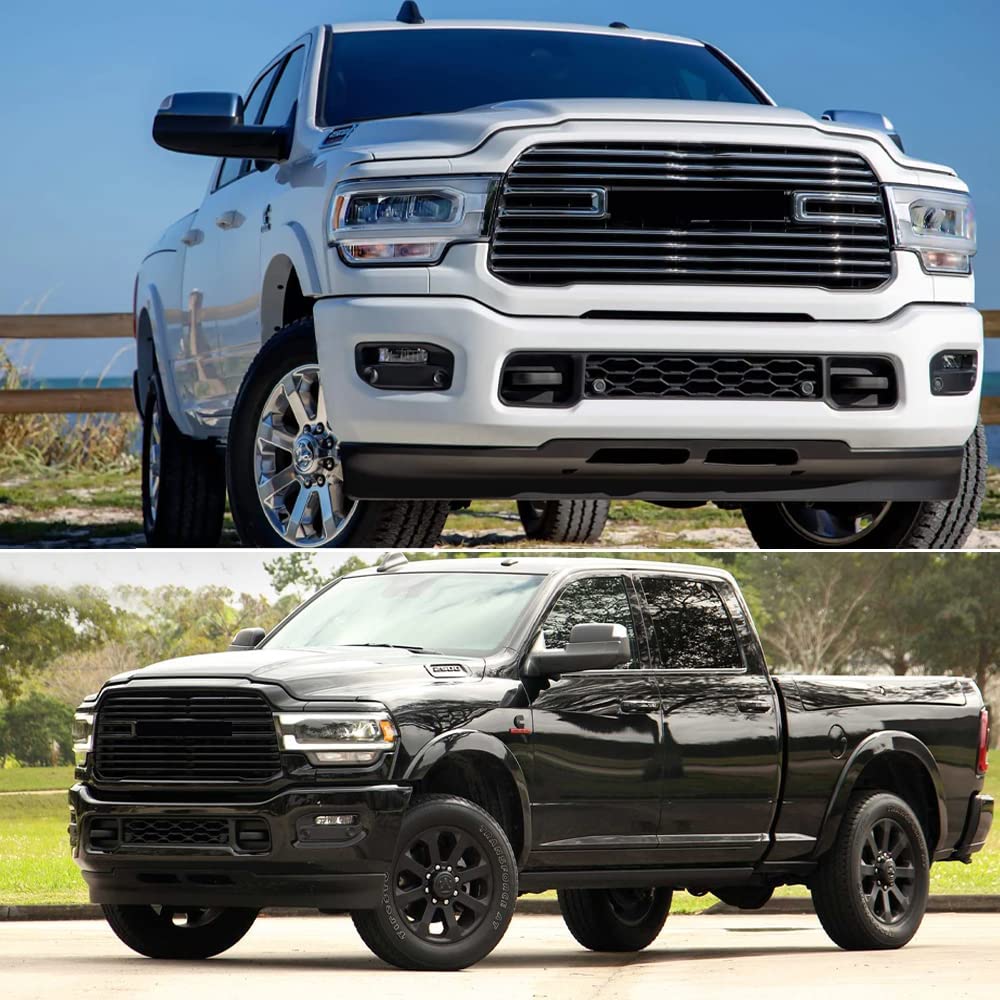 Clear Lens Fog Lights Kit For 2019-2024 Ram 2500 3500, OE Style Clear Lens Built-In LED Fog Lamps Assembly With Mounting Brackets Wire Harness Switch Bezels OEM# ‎68273291AB, 68273292AB, 68449338AA