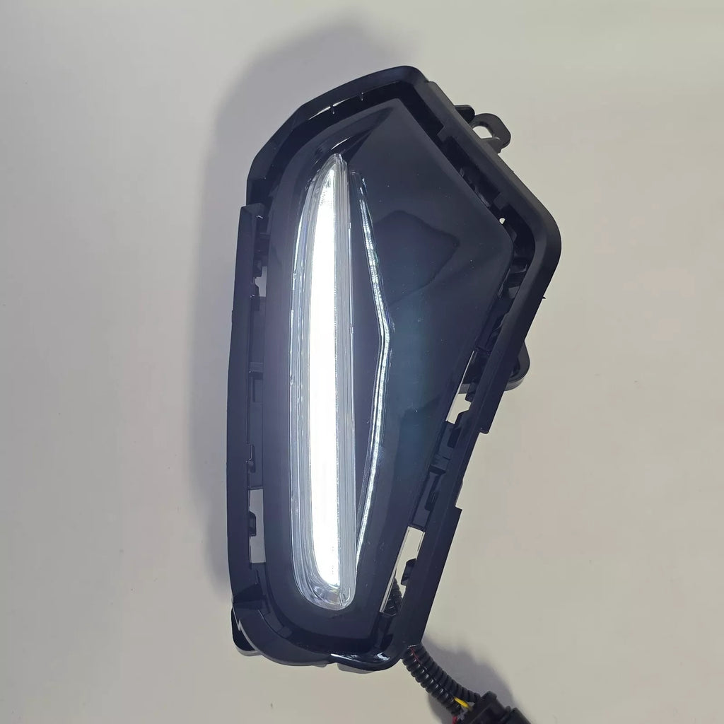 Dual Color LED DRL Signal Fog Light Kit For 2019-2025 Toyota Rav4 LE XLE Hybrid SE XSE with Bezel Wire & Daytime Running Light Amber Turn Signal Light