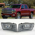 Built-in LED For 2007-2013 Chevrolet Suburban 2500 with Off Road Package Model Only Front Bumper Clear Fog Driving Lights Set OEM# 22872763 / 22872762 /GM2593160 / GM2592160