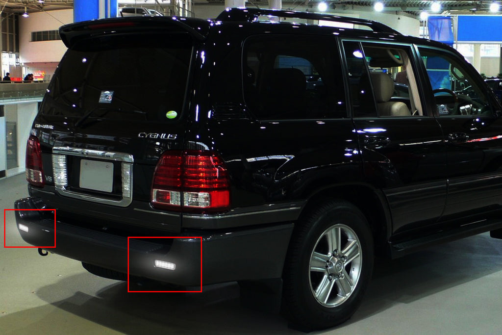 2x Clear Lens Bumper Reflector LED Tail Brake Light For Lexus LX470 Toyota Land Cruiser