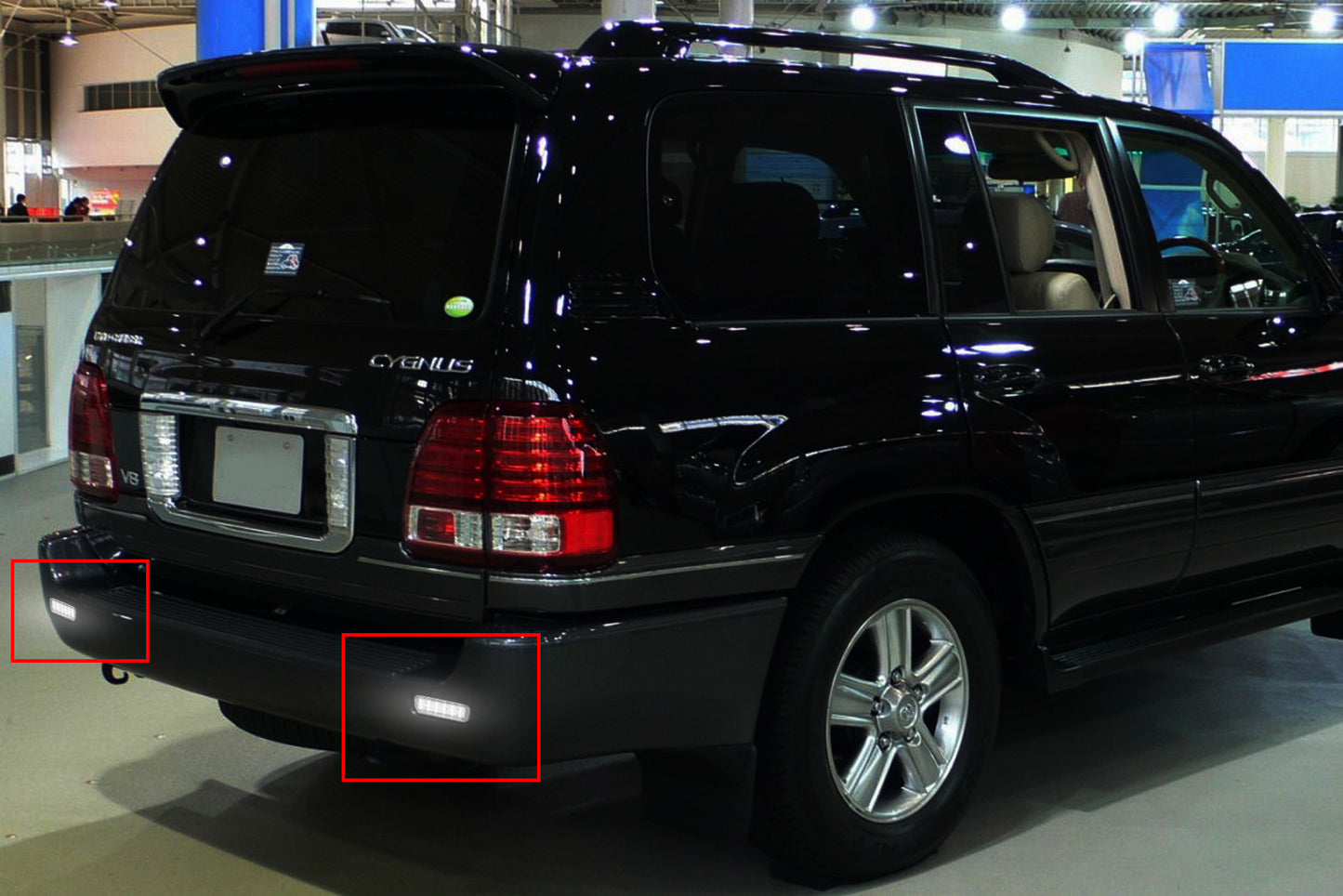 2x Clear Lens Bumper Reflector LED Tail Brake Light For Lexus LX470 Toyota Land Cruiser