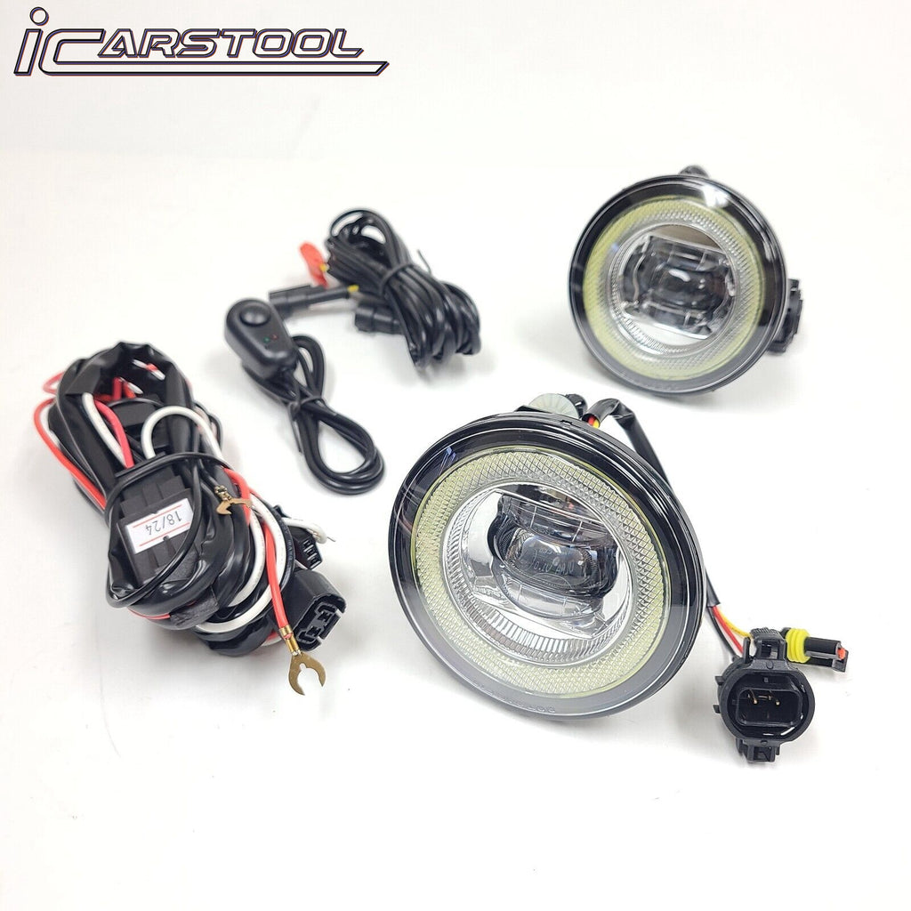 Clear Lens LED Fog Driving Lights Kit Halo For Chevy 2007-2013 Avalanche/ 2010-2013 Camaro with Wires Switch