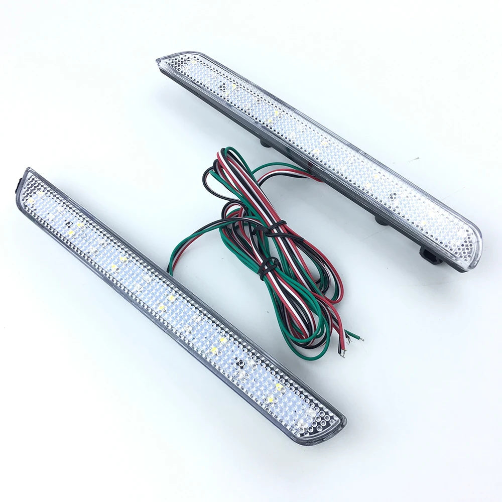 2x Clear Lens LED Bumper Reflector Brake Light For 2004-2009 Mazda 3 Mazdaspeed3 OEM#BN8R515L0B, BN8R515M0B,MA1185100, MA1184100