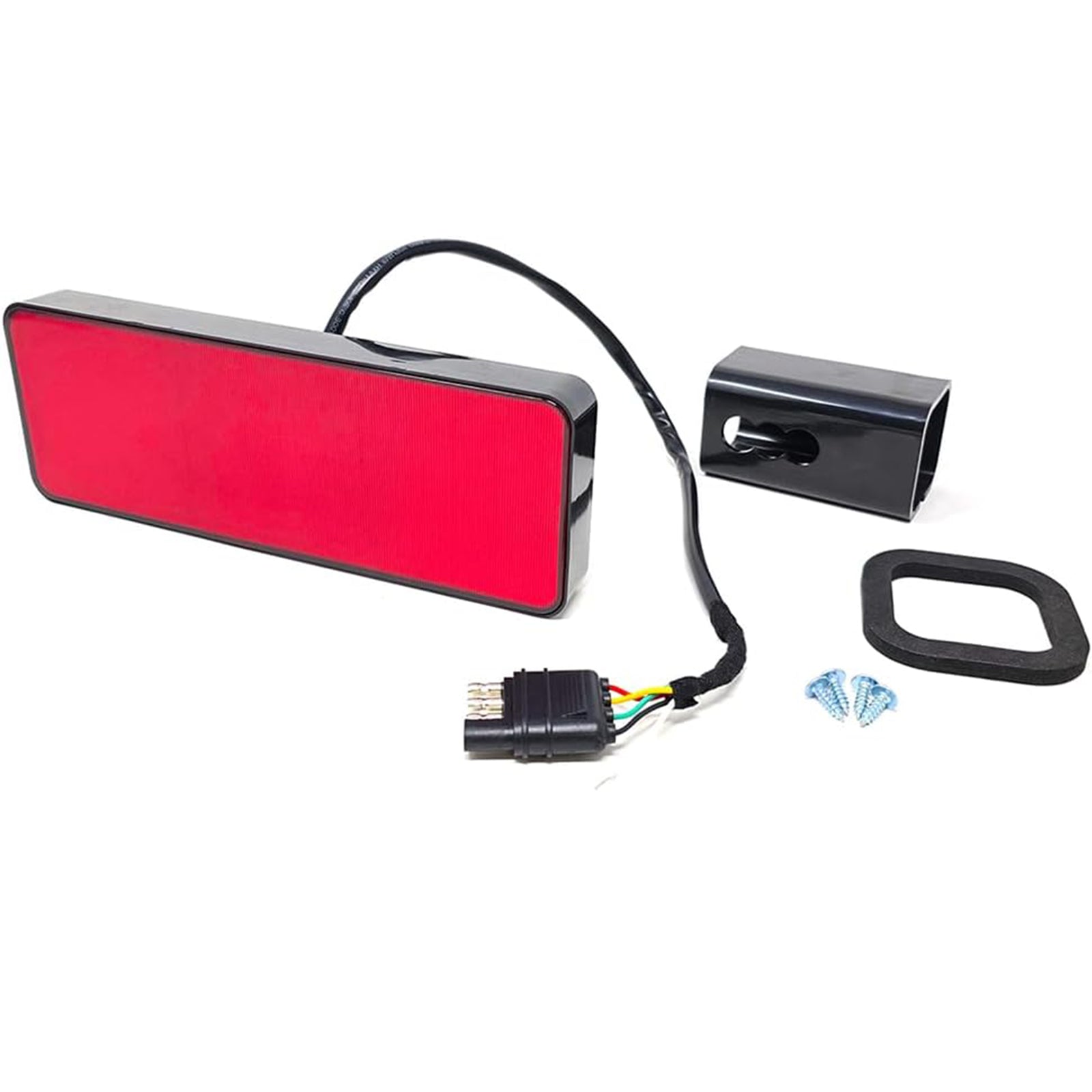 2" Receiver Tow Hitch Brake Reverse Sequential Signal Light Cover Red Reflector Small Square Pixel Bright LED RV SUV Van Truck Rectangler with Plug