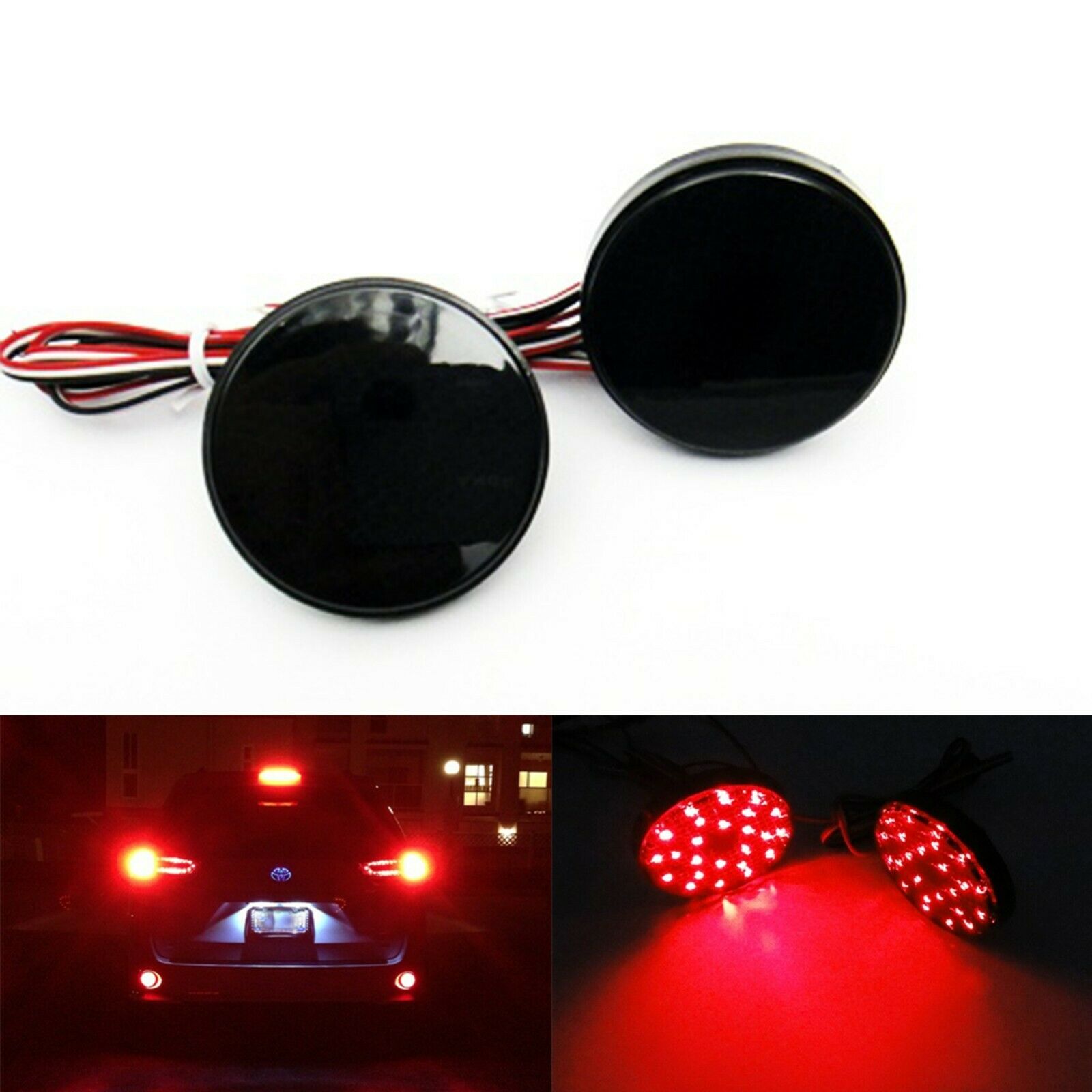Smoke Lens LED Rear Bumper Stop Brake Light Lamp For 2008 - 2013 Toyota Sequoia OEM# 81910-89105, 81910-0E030; TO2830103