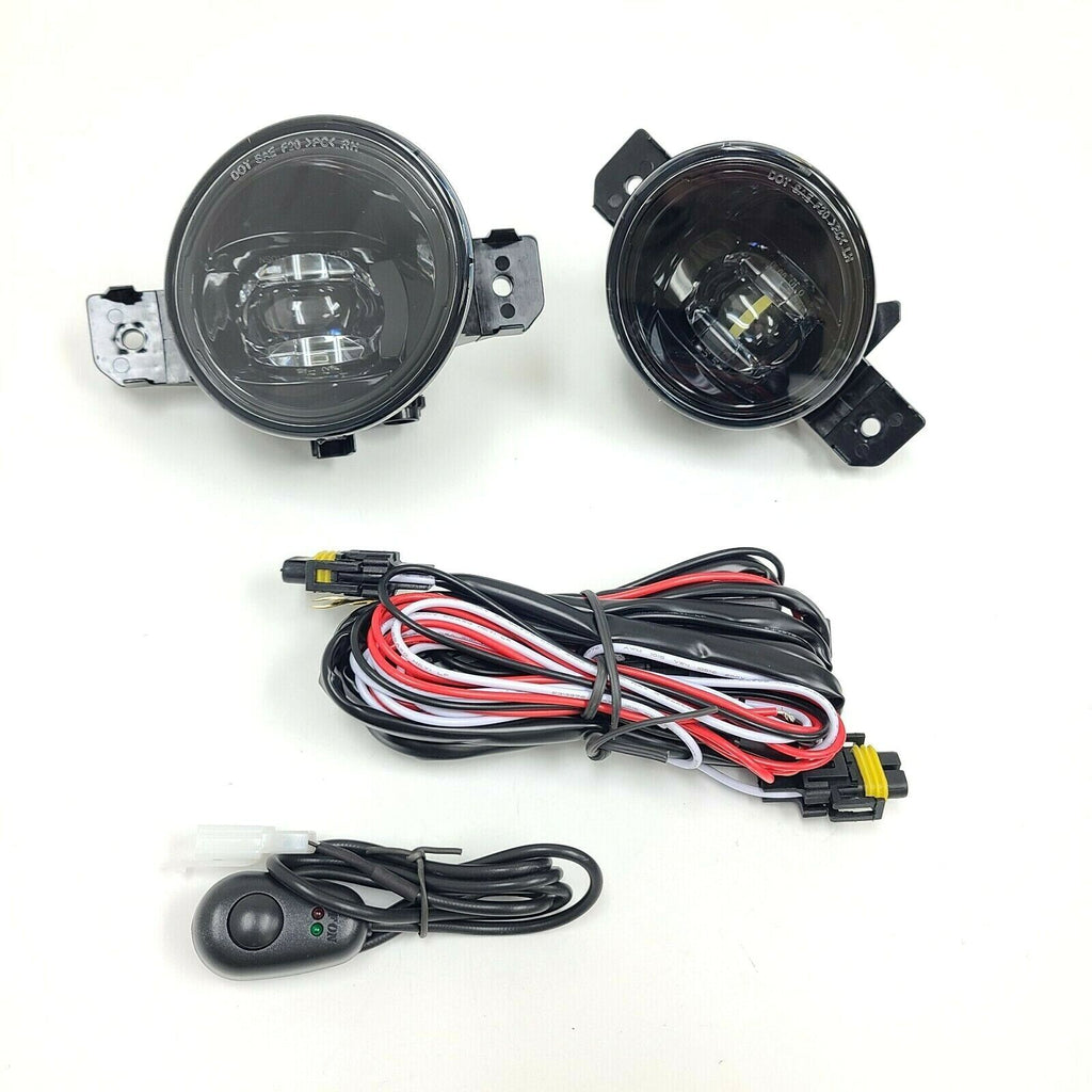 Built-in LED Fog Lights Kit for Infiniti M35 / M45 JX35 QX60 Nissan Sentra Altima Sedan Coupe Rogue Maxima Murano Versa Pathfinder (OE Style, Clear Lens) with Switch, Wires, Relay OEM#NI2593122 / NI2592122, 261559B91C / 261509B91C