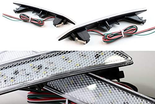 2x Clear Len LED Rear Bumper Reflector Brake Lights For 13-15 Honda Civic Sedan/4DR Only OEM#33505TR0A51, 33505-TR0-A51/33555-TR0-A51, 33555TR0A51