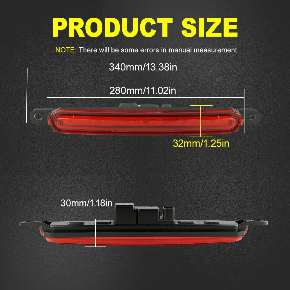 LED Red Lens 3RD Brake Stop Tail Light Lamp For 2008 - 2017 Mitsubishi Lancer Evolution X