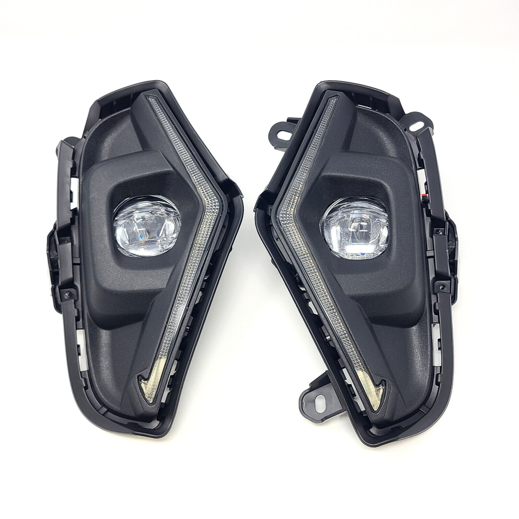 Dual Color LED Fog Driving Lights Kit Wire Switch Bezel For 2019 2020 2021 2022 2023 2024 Toyota Rav4 Rav 4 White DRL Amber Signal Sequential Accessories Lamps