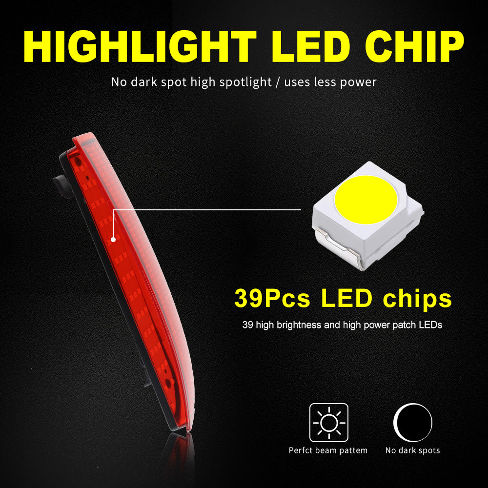 Red Lens 39-SMD LED Rear Bumper Reflector Tail Brake Light For 2008-2014 Scion xD/2006-2012 Toyota RAV4
