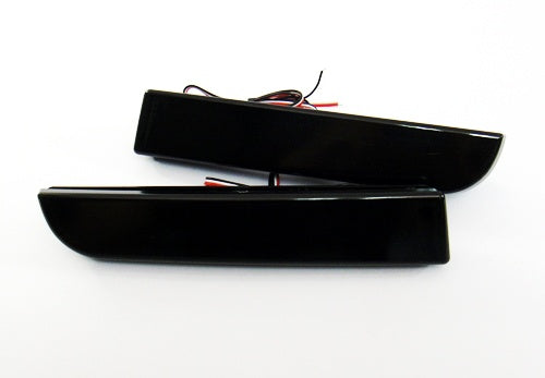 2x Smoke Lens Bumper Reflector LED Tail Brake Lights For 2008 - 2017 Mitsubishi Lancer