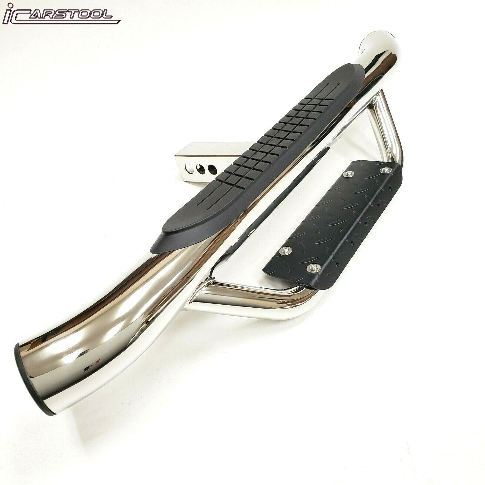 Chrome Universal Truck Trailer Rear Bumper Guard 36" Length x 6.5" Overall Heigh Heavy Duty Steel Towing Hitch Step Bar Drop Step 2" Receiver